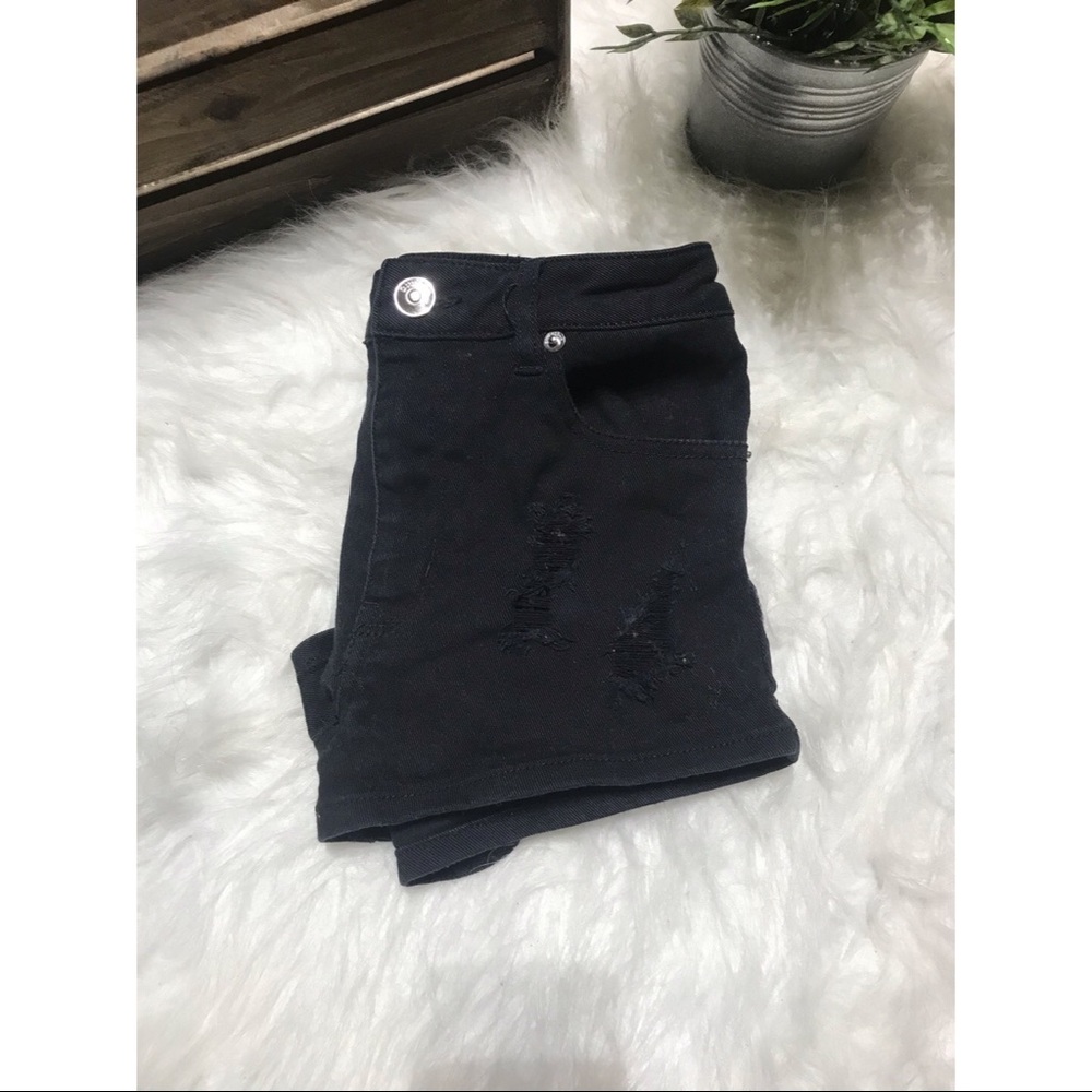 H&M Black Ripped Shorts